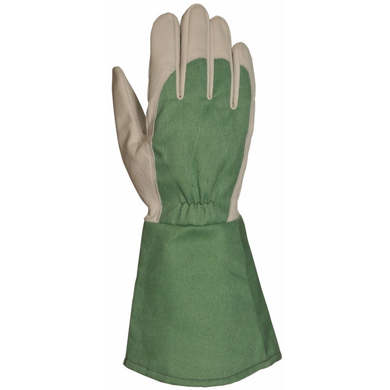 LFS Inc Bellingham C7352XL Thorn-Resistant Gauntlet Gloves, Leather Palm with Canvas Gauntlet, X-Large, Green Canvas/Grey Palm