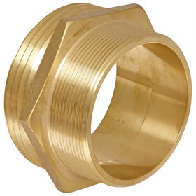 Moon 358-4064021 Brass Fire Hose Adapter, Nipple, 4" NPT Male x 4" NH Male