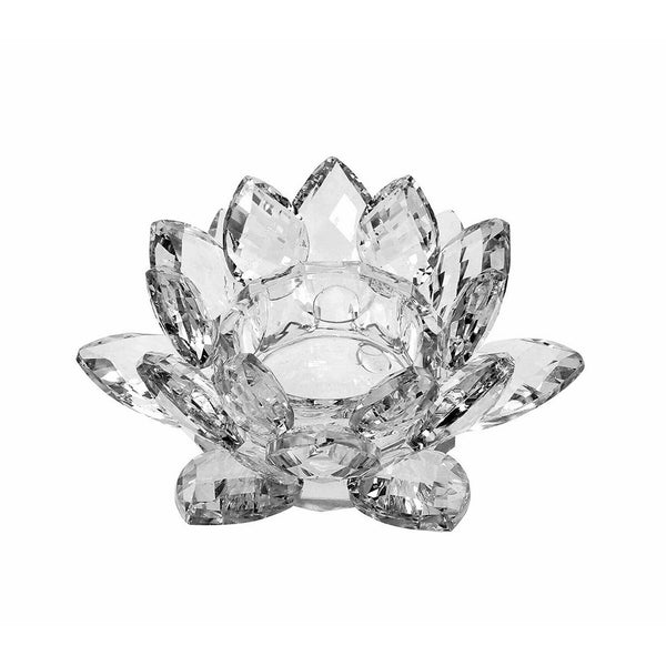 Amlong Crystal Clear Crystal Lotus Tealight Candle Holder 4.5" in Gift Box