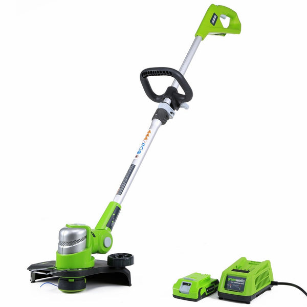 Greenworks 12-Inch 24V Cordless String Trimmer/Edger, 2.0 AH Battery Included 21342