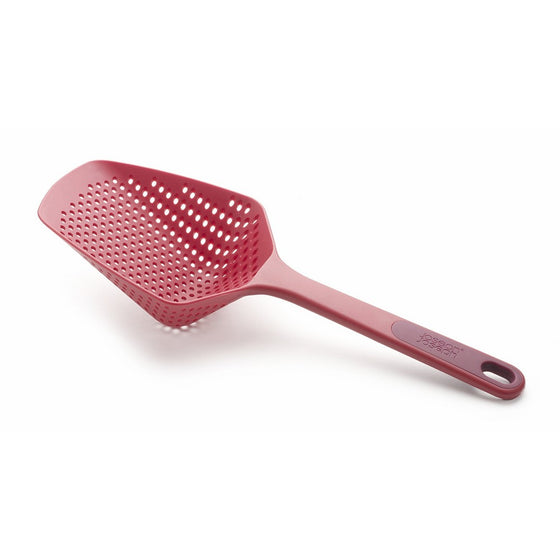 Joseph Joseph 10064 Scoop Colander Strainer Slotted Spoon, Large, Red