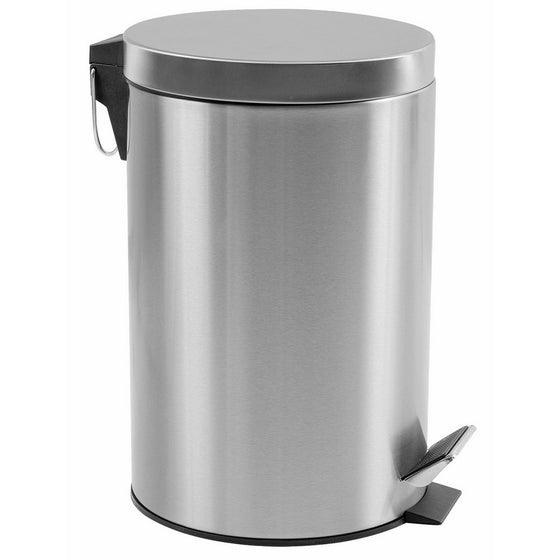 Estilo Round Brushed Stainless Steel Step Trash Can 5L - Fingerprint Resistant