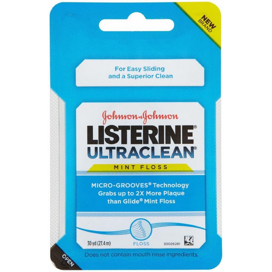 Listerine Ultraclean Mint Floss 30 Yards (Pack of 2)