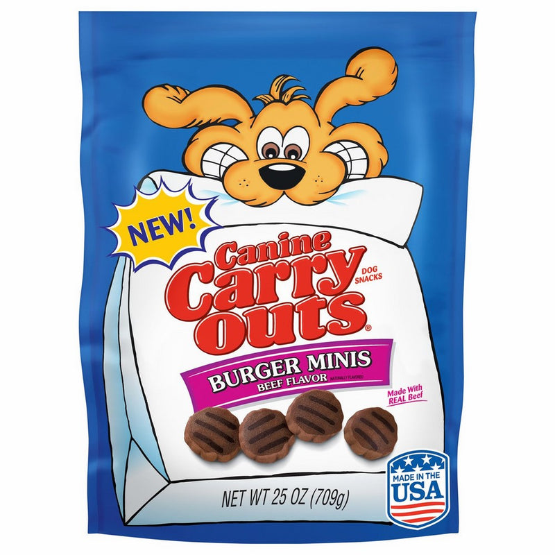 Canine Carry Outs Burger Minis Beef Flavor Dog Snacks, 25-Ounce