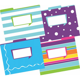 Barker Creek Fashion File Folders - Happy, Set of 12 (LL-1334)