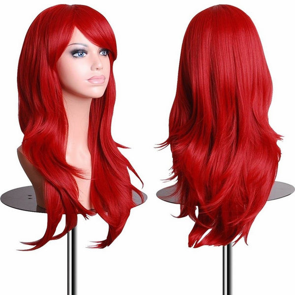 EmaxDesign Wigs 28 Inch Cosplay Wig For Women With Wig Cap and Comb (Red)