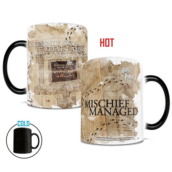 Morphing Mugs Harry Potter Hogwarts Marauders Map Heat Reveal Ceramic Coffee Mug - 11 Ounces