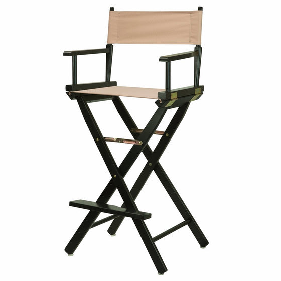 Casual Home 30" Director's Chair Black Frame-with Tan Canvas, Bar Height