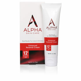 Alpha Skin Care - Enhanced Renewal Cream, 12% Glycolic AHA, Real Results for Lines and Wrinkles| Fragrance-Free and Paraben-Free| 2-Ounce