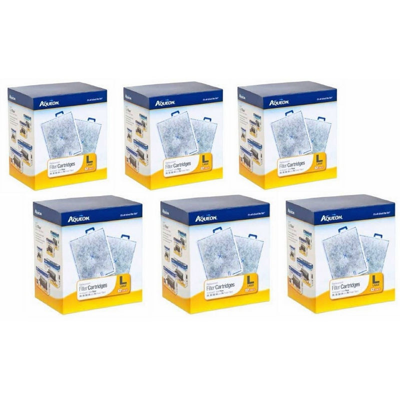Aqueon 06419 Filter Cartridges, Large - 72-Pack (6 Packages with 12 Filters Each)