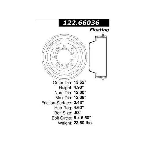Centric 123.66036 Brake Drum