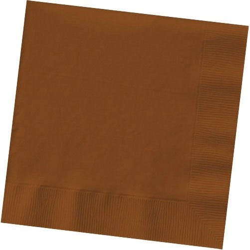 Amscan Big Party Pack 125 Count Beverage Napkins, Chocolate Brown