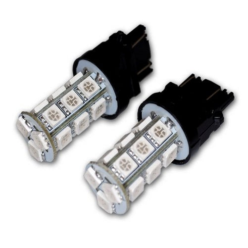 TuningPros LEDRS-3157-AS18 Rear Signal LED Light Bulbs 3157, 18 SMD LED Amber 2-pc Set