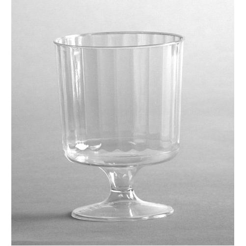 WNA CCW5240 Classicware Fluted Pedestal Wine Glasses, Glass-Like Feel, Polystyrene Material, 5-Ounce Capacity, Clear Color, Case of 240