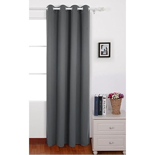 Deconovo Soild Light Grey Home Thermal Insulated Blackout Window Curtain 52 By 63-Inch