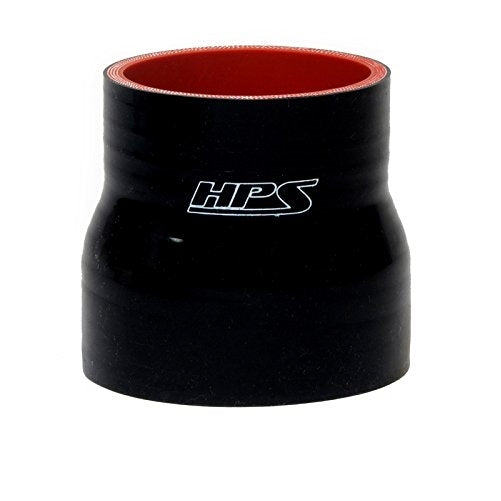 HPS HTSR-125-200-BLK Silicone High Temperature 4-ply Reinforced Reducer Coupler Hose, 100 PSI Maximum Pressure, 3" Length, 1.25" > 2" ID, Black