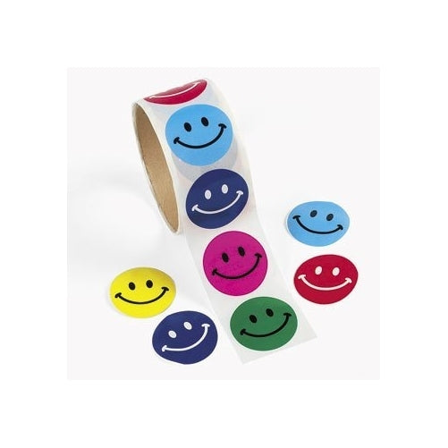 Fun Express 100 Smile Face Roll Stickers (1 Roll)