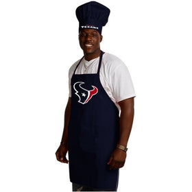 Wirezoll NFL Houston Texans Chef Hat and Apron Set, Navy, One Size