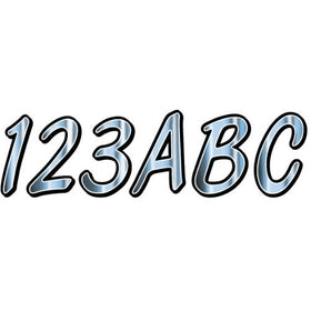 Hardline Products Series 400 Factory Matched 3-Inch Boat & PWC Registration Number Kit, Chrome/Black