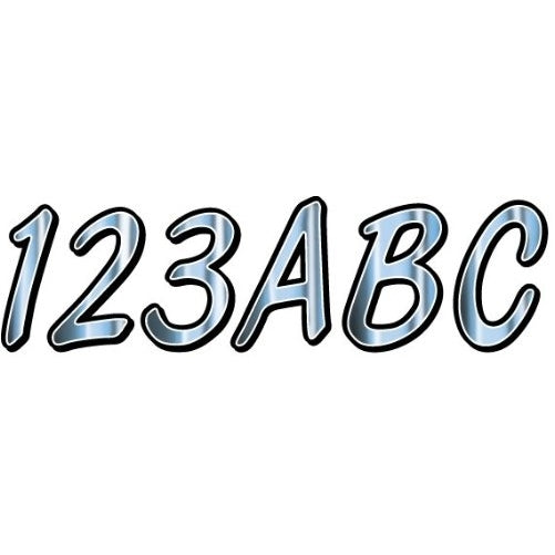 Hardline Products Series 400 Factory Matched 3-Inch Boat & PWC Registration Number Kit, Chrome/Black