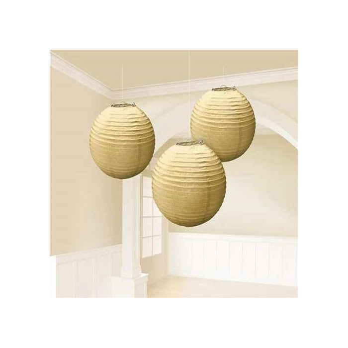 Gold Paper Lanterns 9.5" (3ct)