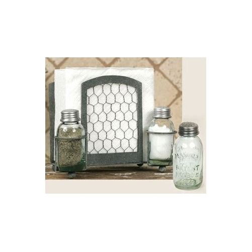 Chicken Wire Salt Pepper and Napkin Caddy