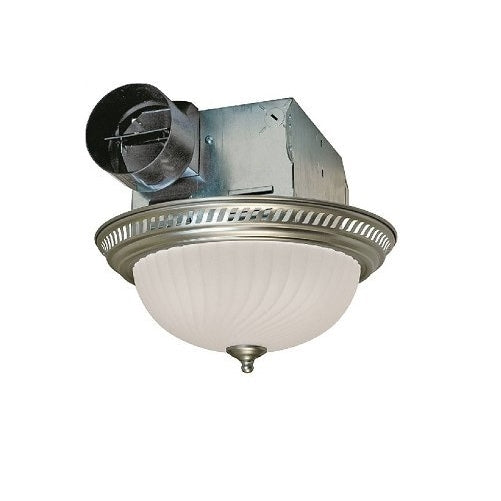 Air King DRLC702 Round Bath Fan with Light, Nickel