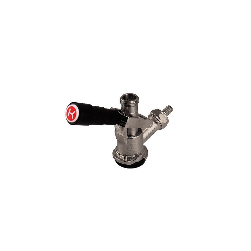 Kegco KC KT86S-L European Beer Keg Tap Coupler Kegerator S System with Lever Handle, Black