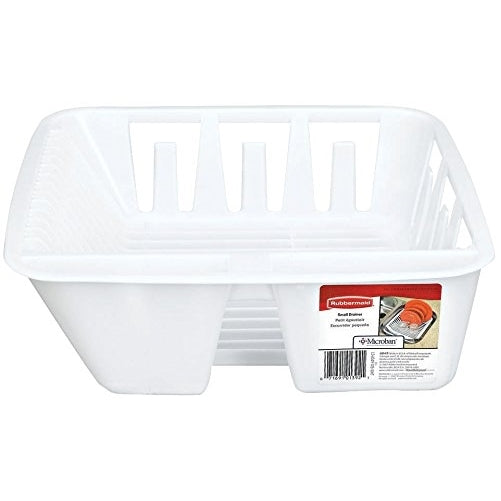 Rubbermaid AntiMicrobial In-Sink Dish Drainer, White, Small (FG6049ARWHT)