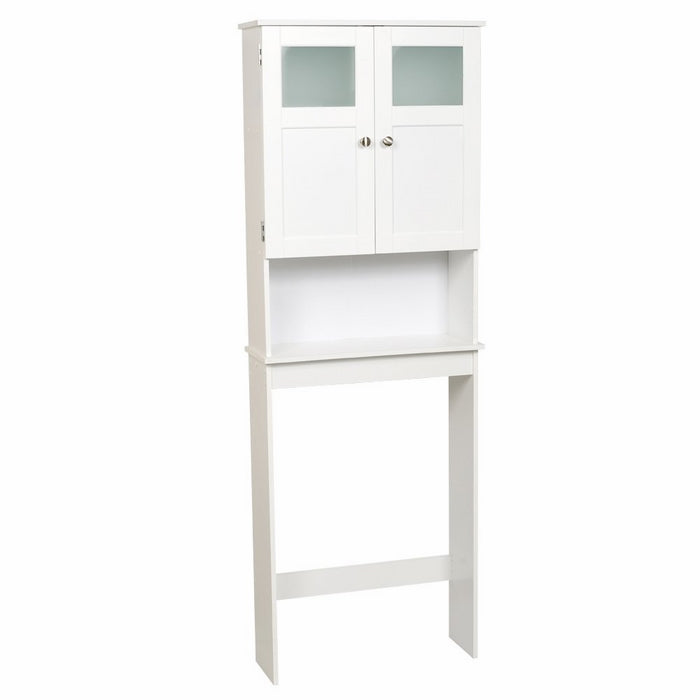 Zenna Home 9819WWBB, Bathroom Spacesaver, White/Frosted Glass