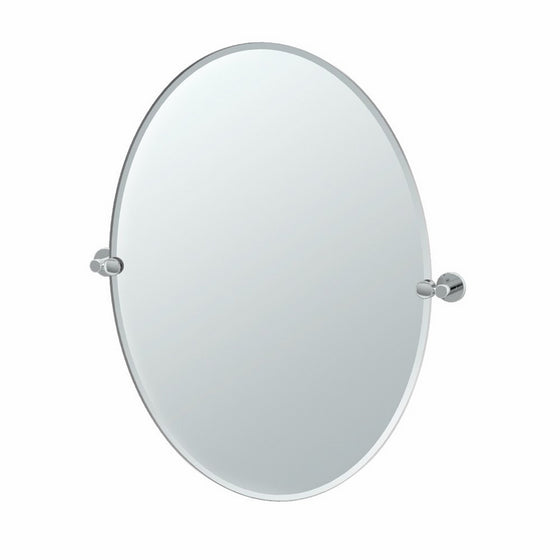 Gatco 4689LG Channel Large Oval Mirror, Chrome