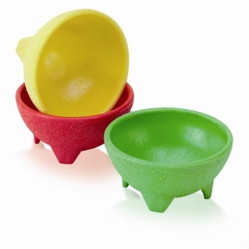 IMUSA USA MEXI-2001 Plastic Salsa Dishes 3-Piece, Yellow, Green, Red