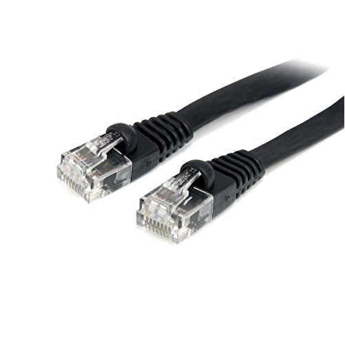 StarTech.com Flat Molded RJ45 UTP Cat 5e Patch Cable - 6ft Patch Cord - Black (FLAT45BK6)