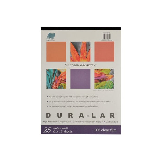 Grafix Clear .003 Dura-Lar Film, 9-Inch by 12-Inch, 25 Sheets