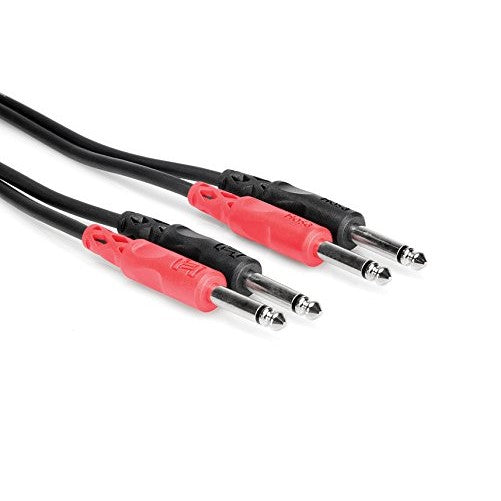 Hosa CPP-204 Dual 1/4 inch TS to Dual 1/4 inch TS Stereo Interconnect Cable, 13.1 feet