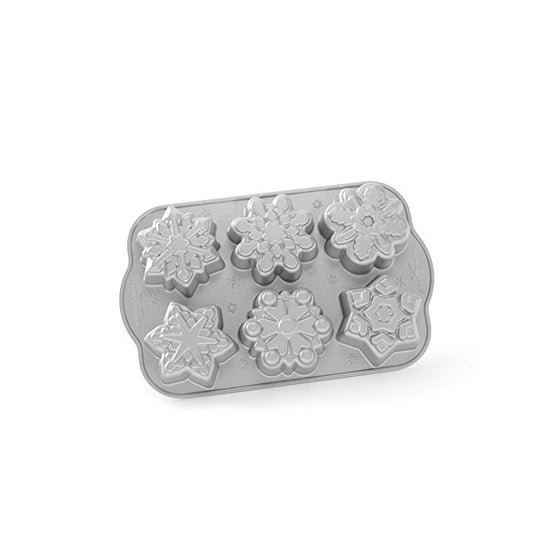 Nordic Ware Frozen Snowflake Cakelet Pan, Metallic