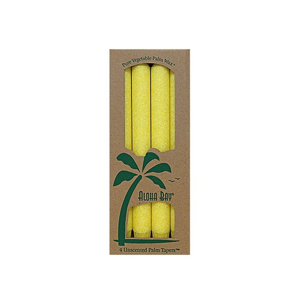 Aloha Bay Palm Tapers Yellow Candle Unscented, 4 Count