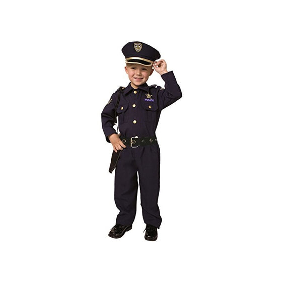 Dress Up America Deluxe Police Dress Up Costume Set - Includes Shirt, Pants, Hat, Belt, Whistle, Gun Holster and Walkie Talkie (Medium)
