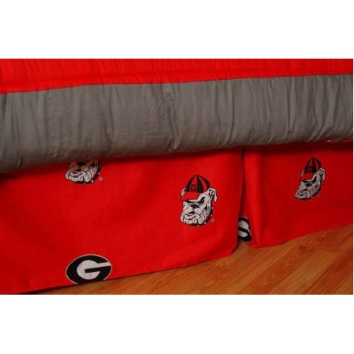 College Covers Georgia Bulldogs Printed Dust Fashions Ruffle, Twin