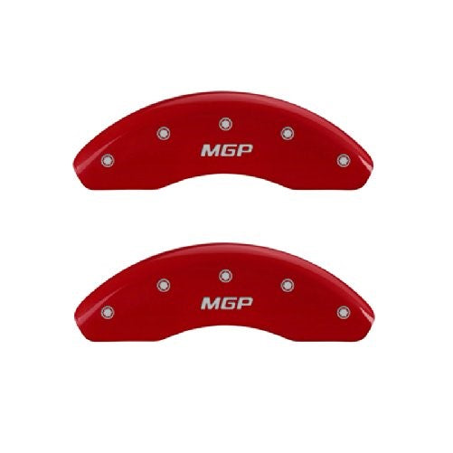 MGP Caliper Covers 20204SMGPRD 'MGP' Engraved Caliper Cover with Red Powder Coat Finish and Silver Characters, (Set of 4)