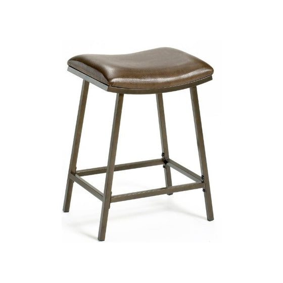 Hillsdale Saddle Counter/Bar Stool with Nested Leg, Brown