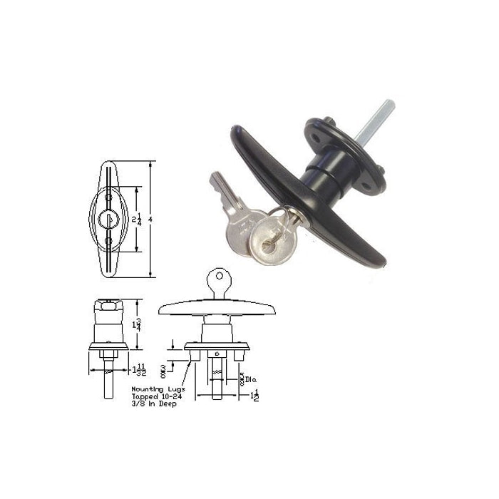 Truck Cap Locking T-Handle - Clockwise