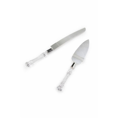 Darice 35745, Knife and Server Set, Faux Crystal