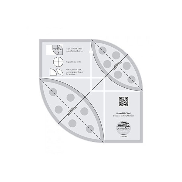 Creative Grids Round Up Tool for Quilting Rounded Corners Template Ruler CGRATK1