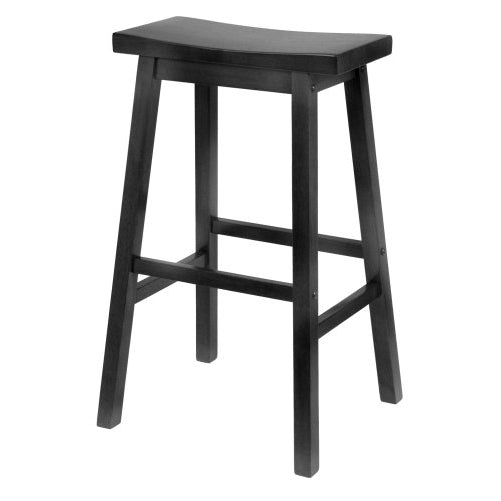 Winsome Wood 29-Inch Saddle Seat Bar Stool, Black