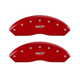MGP Caliper Covers 31002SMGPRD 'MGP' Engraved Caliper Cover with Red Powder Coat Finish and Silver Characters, (Set of 4)