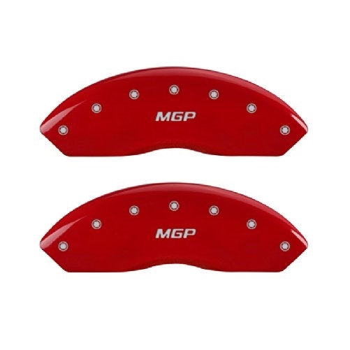 MGP Caliper Covers 31002SMGPRD 'MGP' Engraved Caliper Cover with Red Powder Coat Finish and Silver Characters, (Set of 4)