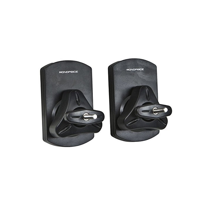 Monoprice Low Profile Universal Speaker Wall Mount Brackets 1 Pair 22 lb. Capacity - Black (111410)