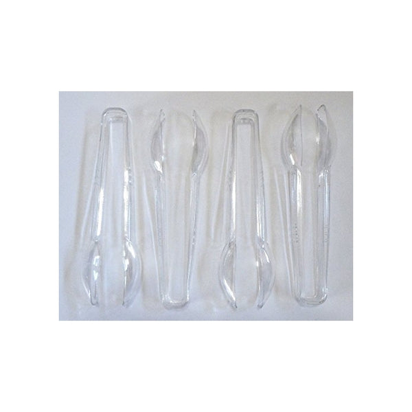 2 X Clear Plastic Tongs, 6 1/2", 4 Pack