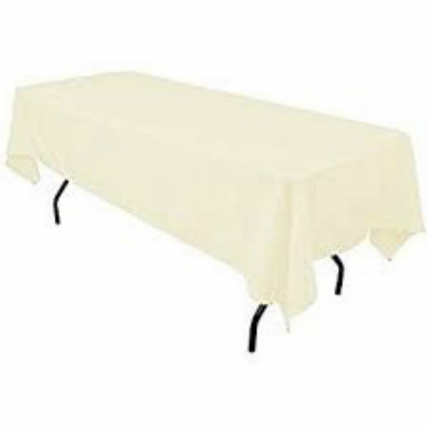 LinenTablecloth 60 x 102-Inch Rectangular Polyester Tablecloth Ivory